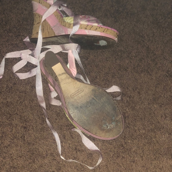COACH Pink Rachel Platform Wedge - Picture 2 of 3
